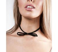 SVNX Faux Suede Choker With Bow Detail - BLACK