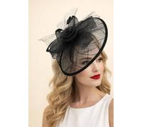 Svnx Floral Bow Mesh Detailing Fascinator In Black Black One Size