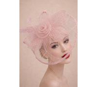 Svnx Floral Bow Mesh Detailing Fascinator In Light Pink Light Pink One Size