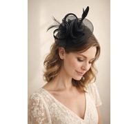 Svnx Floral Fascinator With A Wide Base In Black Black