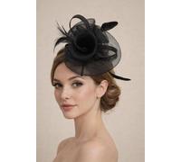 Svnx Floral Fascinator With A Wide Base In Black Black One Size
