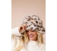 Svnx Fluffy Bucket Hat In Leopard Multi One Size