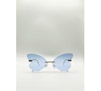 SVNX Frameless blue butterfly sunglasses - One Size - Blue