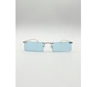 SVNX Frameless Rectangle Sunglasses in Pale Blue - One Size - Pale Blue