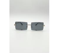 SVNX Frameless Square Sunglasses in Black - Black - One Size