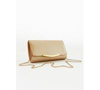SVNX Glitter Envelope Clutch Bag in Champagne - One Size - Champagne