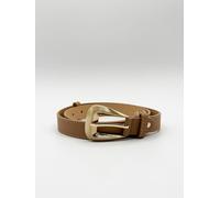 SVNX Gold Metal Buckle Belt in Beige - One Size - Beige