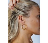 SVNX Gold Plated Twist Hoops - Pouch Included - One Size - Gold