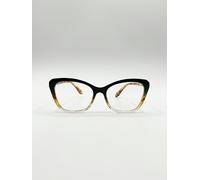 SVNX Green Tortoiseshell clear Lens Glasses - One Size - Green Tort