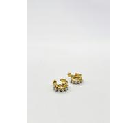 SVNX Heart Pearl Huggie Earrings - One Size - Gold