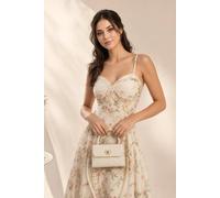 Svnx Heart Quilted Top-Handle Crossbody Mini Handbag In Beige Beige