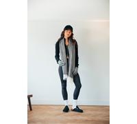 Svnx Herringbone Tassle Scarf In Black And White Black