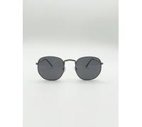SVNX Hexagon Aviator Sunglasses in Black