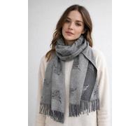 Svnx Highland Cow Reversible Scarf In Grey Grey One Size