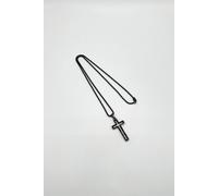 Svnx Hollow Cross Pendant Necklace In Black Black
