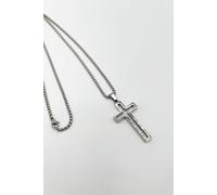 Svnx Hollow Cross Pendant Necklace In Silver Silver