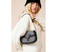 SVNX Houndstooth Shoulder Bag in Black & White - One Size
