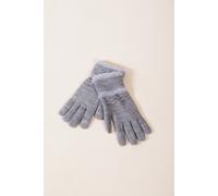 SVNX Knitted Gloves With Plush Detail In Grey - Grey - One Size