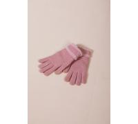 SVNX Knitted Gloves With Plush Detail In Pink - Pink - One Size