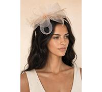 Svnx Knot Feather Fascinator In Peach Peach