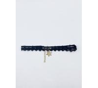 Svnx Lace Choker With Snowflake Charm In Black Black One Size
