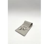 Svnx Large Pearl Diamante Earrings In Silver Silver