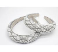 SVNX Lattice Style Crystal Gems and Pearl Headband - One Size