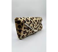 Svnx Leopard Clutch Bag In Light Beige Beige