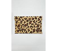 Svnx Leopard Envelope Clutch Bag In Beige Beige One Size