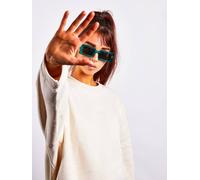 Svnx Light Blue Oversized Rectangle Plastic Frame Sunglasses Blue