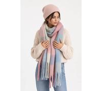 Svnx Light Check Scarf & Pink Beanie Set Multi