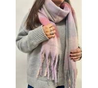 Svnx Light Pink Grey Stripe Scarf Multi