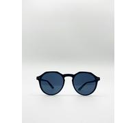 SVNX Matte Classic Preppy Sunglasses With Key Hole Nosebridge - Black