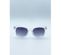 SVNX Men's Clear Wayfarer Sunglasses with Graded Grey Lenses SVNX Clear One Size