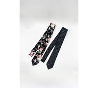 SVNX Men's Minimal Check & Floral Print Tie Set SVNX Multicolor One Size