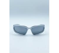 SVNX Men's Wrap Around Racer Sunglasses in Silver SVNX Silver One Size