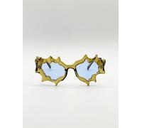 SVNX Men's Y2K Irregular Novelty Sunglasses in Brown SVNX Brown One Size