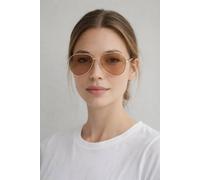 Svnx Metal Aviator Sunglasses With Chunky Arm In Brown Brown