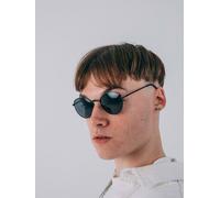 Svnx Metal Frame Round Sunglasses In Black Black One Size