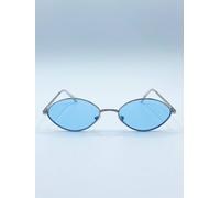 Svnx Metal Oval Frame Sunglasses With Blue Lenses Blue