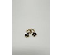 Svnx Mini Clover Drop Hoop Earrings In Gold Gold