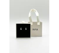 SVNX Mini Pearl Diamante Earrings in Silver Colour - One Size - silver