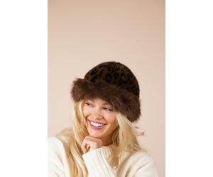 SVNX Mongolian Hat In Leopard - One Size - Brown