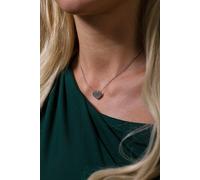 SVNX Moonstone Heart Necklace & Earrings Set In Silver - Gift Boxed - One Size