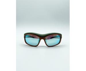 SVNX Outdoor Cycling Style Glasses in Multi with Hard Case - One Size - Green/Brown
