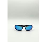 SVNX Outdoor Racer Sunglasses in Black Blue with Hard Case - Blue - One Size