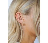 SVNX Oval Crystal Huggie Hoops - One Size - GOLD