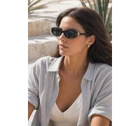 Svnx Oval Foldable Sunglasses In Black Black