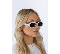 SVNX Oval Geomentric Sunglasses in White SVNX White One Size