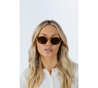 SVNX Oval Metal Frame Sunglasses in Gold Brown - Brown - One Size